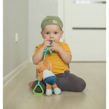 Suspension - rattle "puppy maf", teething, blue color, on a crib, stroller, crumb I-13