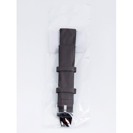 Hours strap with quick-detachable studs, 20 mm, eco-leather, L-22 cm, brown-3