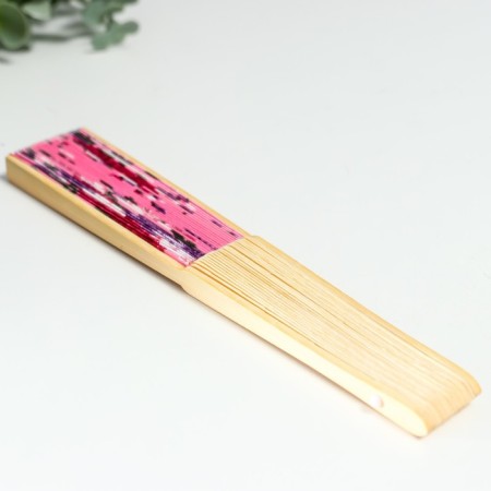 Fan bamboo, textiles h = 21 cm "flowers" with a cover, pink-8