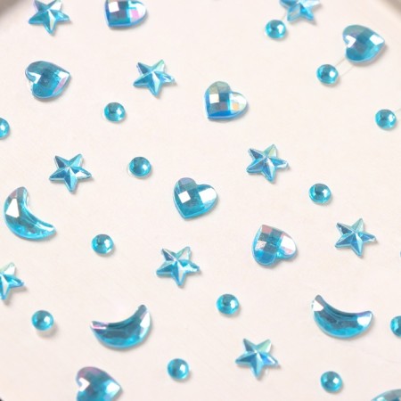 Stick plastic rhinestones "Solder" Blue 11x7.8 cm-2
