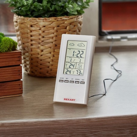 Rexant S3331SC weather station, room-liner, remote sensor, white-6