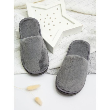 Slippers women closed nose, size 36-38, color graphite
