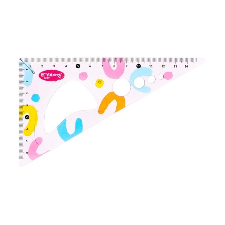 Set of geometric flexible silicone (ruler 20cm+2 squares+transporter) abstraction-1