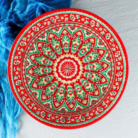 Largan Rishtan ceramics "Flowers", 41 cm, red-1