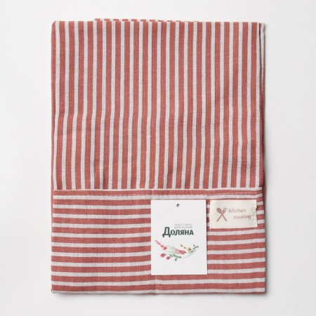 Apron of the Dolyana with a pocket, central red, 70*65 ± 4cm, 100% HL, Rogozhka-7