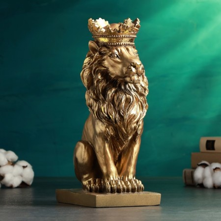 Figure "Leo with the crown" 36x22x16cm, bronze with gilding-1