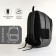 Youth backpack with lightning, 5 pockets, gray color