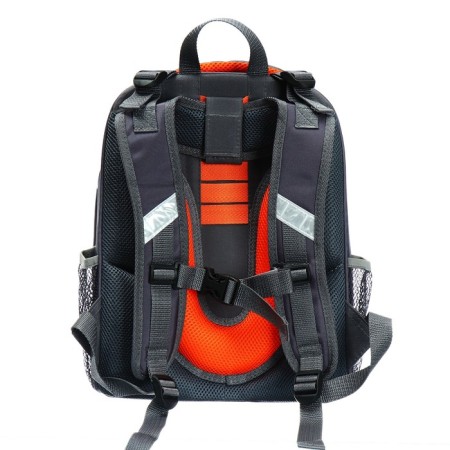 School backpack 38 x 30 x 16 cm, ergonomic back, stavia "car", gray-4
