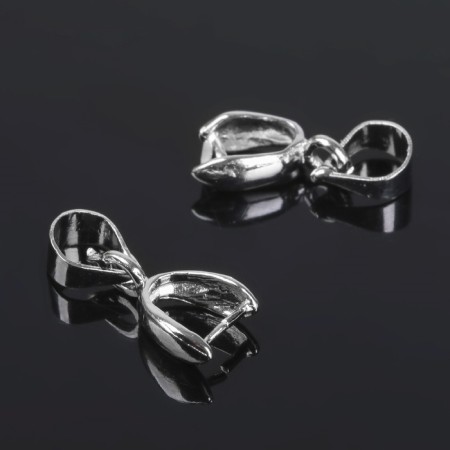 Kulon holder, 14 × 6 mm (set 5 pcs.), Silver color
