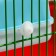 A toilet for rodents with a curly entrance, 10.4 x 8.3 x 8.6 cm, blue