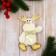 Soft suspension "Deer in a suit with a geometric pattern" 6x11 cm, gold