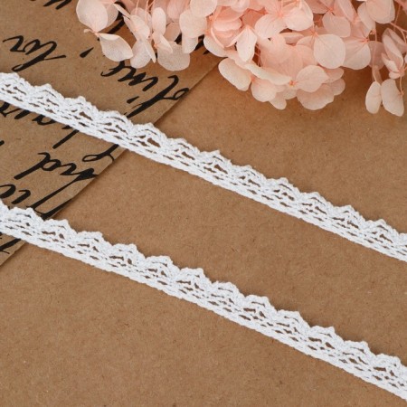 Knitted lace, 8 mm × 15 ± 1 m, white color-1
