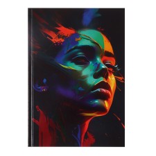 College-wiper in a solid cover 7BC, A5, 160 sheets, colorful girl, cage block, glossy lamination