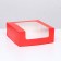 Confectionery packaging with a window, red, 18 x 18 x 7 cm