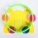 Rattle - tambourine "little animals", species mix, crush me