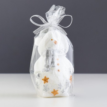 Decorative candle "Snowman", 6 × 5.5 × 11 cm, white-3