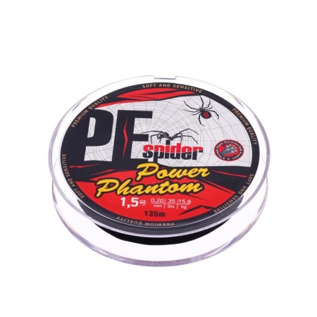 Power Phantom 8x, PE Spider, 135 m, dark gray No. 1.5, diameter 0.2 mm, test 15.8 kg