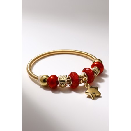 Assortment "Margeri" star star, red color in gold, d = 6.5 cm-2