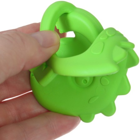 Silicone teething "Dino", green color, heap, button-3