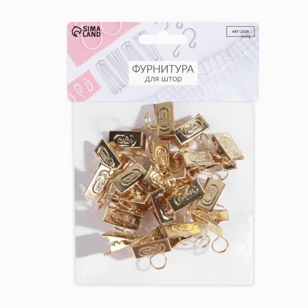 Close for curtains, 32 × 11 mm, 20 pcs, gold color-2