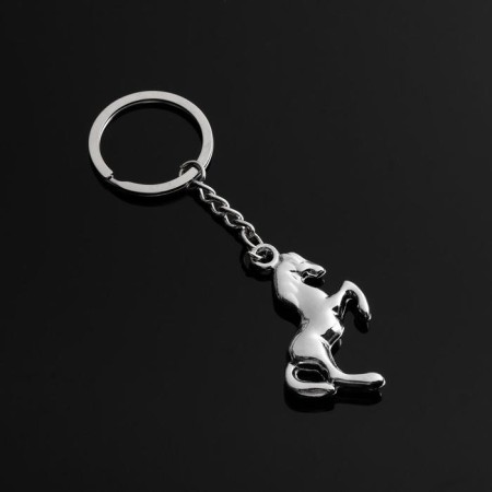 Cartage keychain, "Mustang", chrome-2