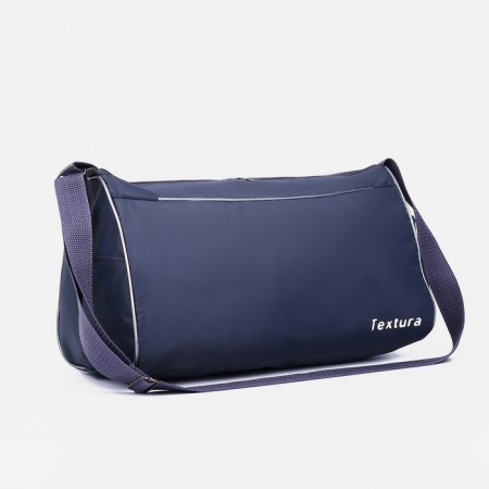 Sports bag with zipper, gray color
