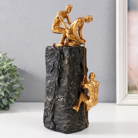 Souvenir Polystone "Mountains choose strong" gold 13x8x28 cm-1