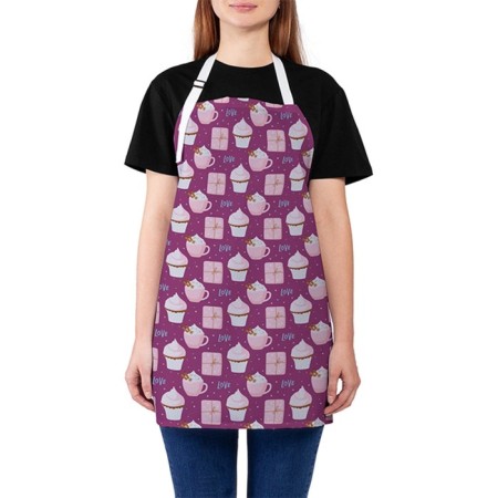 Apron kitchen with a “coffee with a cake”, adjustable, size OS
