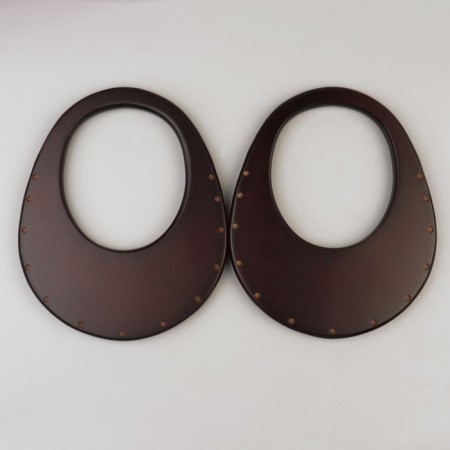 Handles for the bag are wooden, d = 18 × 14.5 / 9 × 10.5 cm, 2 pcs, brown color-1