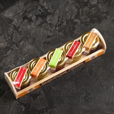 Honey set: linden, flower, buckwheat, donniki, field, 200 g-1