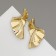 Earrings Metal "Modern" leaf, distortion, color gold