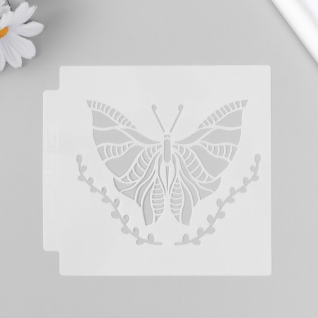 Stencil plastic "butterflies" set 6 pcs 13x13 cm-3
