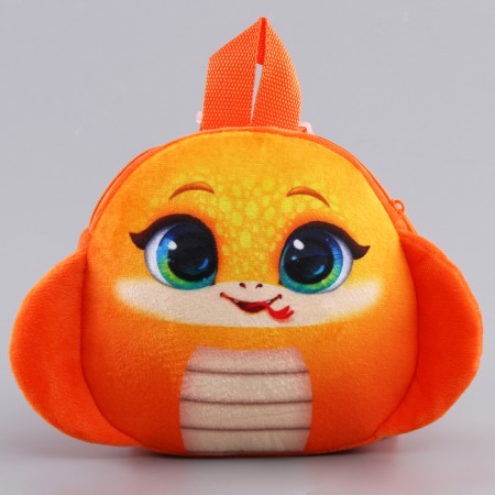New Year's Baby backpack "Funny snake", plush, orange color, for the New Year-3
