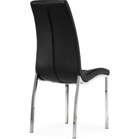 Stool on a metal frame DC2-092-2 Metal/Ecokozha, Chrome/Black 42x61x98 cm-3
