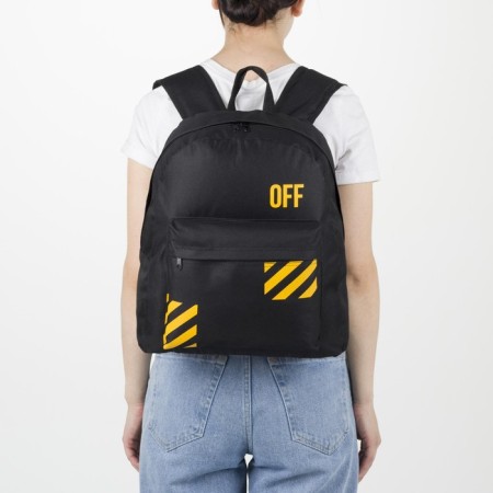 Backpack school youth Off, 33x13x37 cm, lightning department, external pocket, black color-11