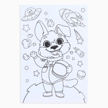 Paper stickers "smart animals", with coloring on the back, 11 x 15.5 cm-2