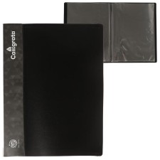 Folder with 10 A4, 500 μm inserts, calligrata, spine pocket, black
