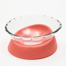 Plastic bowl on a stand 17 x 16.5 x 8 cm, pink