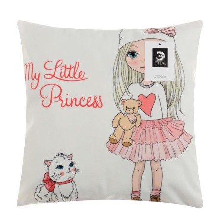 Pillowcase decorative Ethel girl stories »Princess» 40x40 cm, velor-4