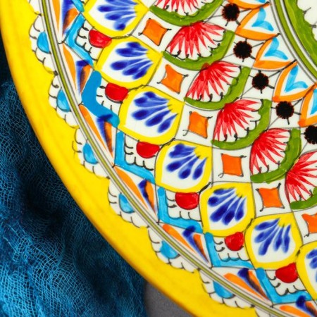 Largan Rishtan ceramics "Patterns", 32 cm, yellow-2