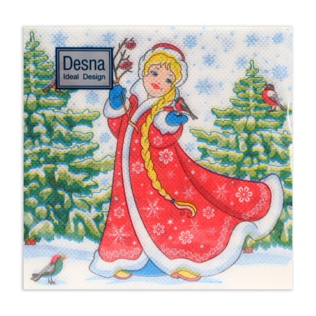 New Year's napkins paper Desna Design "Snow Maiden", 1 layer, 24x24 cm, 40 pcs-1