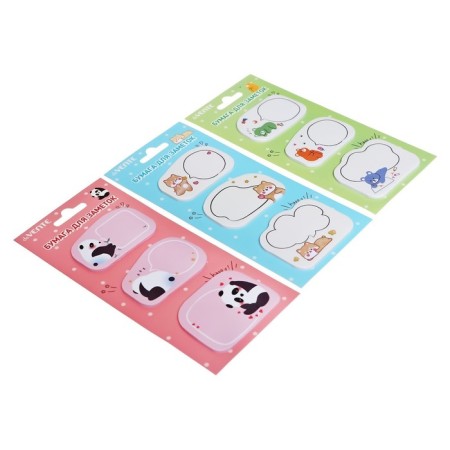 Block with a sticky edge of 55 x 55 mm, figured, Devente Shiba, Panda, Bear, 3 colors x 20 sheets, mix-1