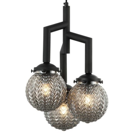 Suspended Grozde 3xe27 40W, size 35x35x48.5-150 cm, black color is black-2
