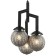 Suspended Grozde 3xe27 40W, size 35x35x48.5-150 cm, black color is black