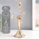Summary Metal for 1 candle "Three flowers" d-2.5 cm gold 10x10x28 cm