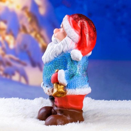 New Year's figure "Santa Claus with a Christmas tree" with sparkles 37cm-4
