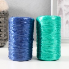 Gingerbread for manual knitting 100% polypropylene 200m/50g (set 2 pcs. Emerald, sapphire)