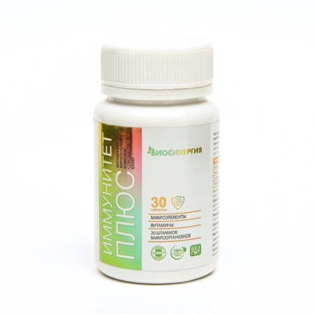 Vitamin-mineral complex "Biosinnergy", "Immunity+", 12 vitamins and 6 minerals+ symbiotic leaven, 30 tablets
