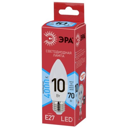 LED LED era Red Line "candle", 10 W, E27, 800 lm, 4000k, white glow