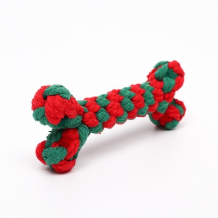 Cable toy "New Year's bone", up to 15 cm, up to 60 g, green/red-3